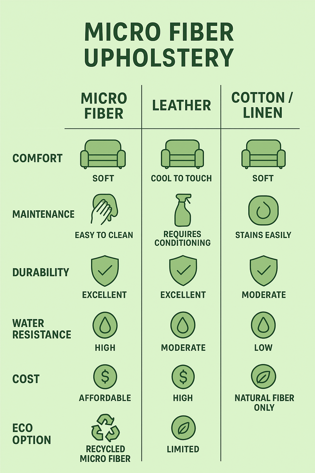 Micro Fiber Upholstery